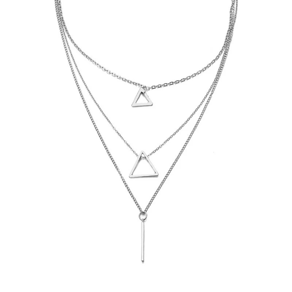 Multi Layer Triangle Bar Necklace - image 2